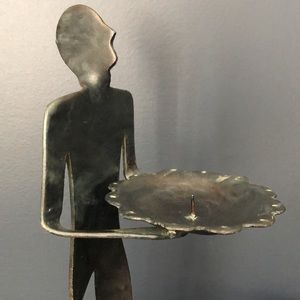 Forged Iron Candle Holder- Modern Art Piece